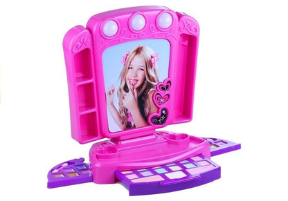 Toucador com acessórios e luz rosa