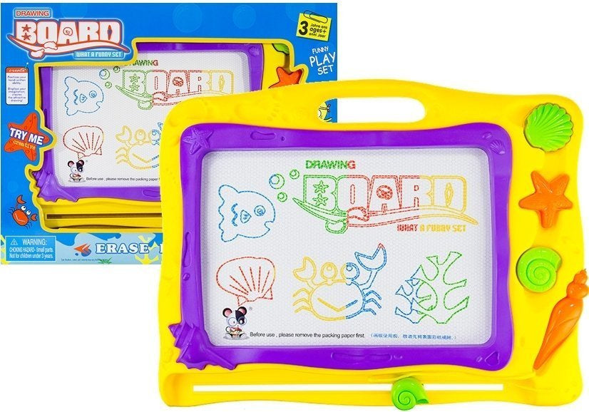 Quadro com carimbos e fundo colorido