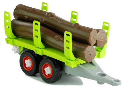 Trator de montar com reboque madeira 43 cm