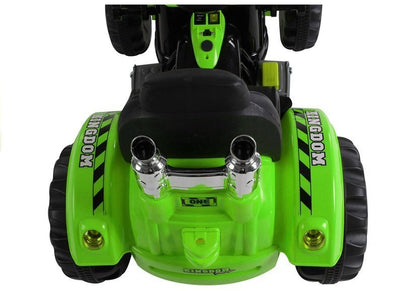 Trator elétrico infantil com pá escavadora verde