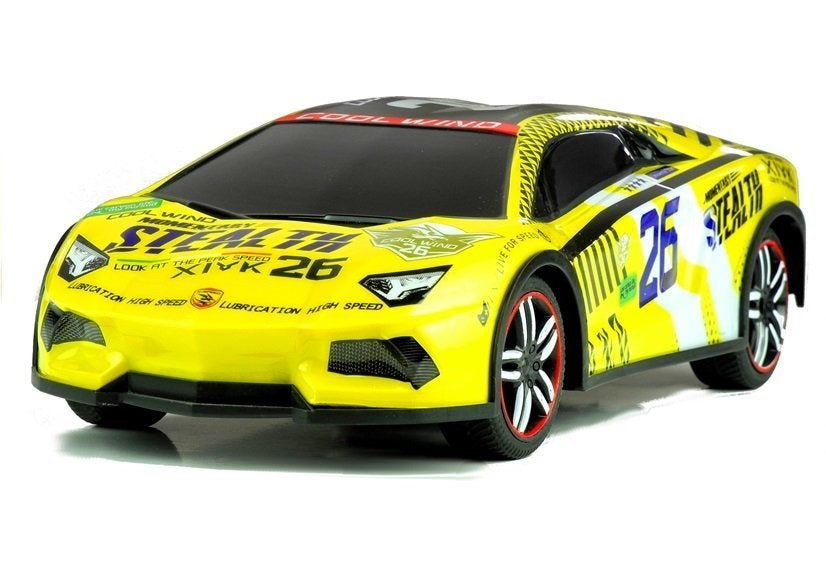Carro desportivo telecomandado amarelo R/C