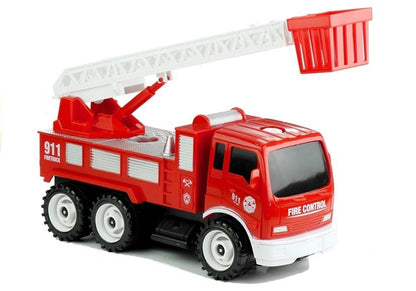 Camião de bombeiros desmontável com rampa e ferramentas