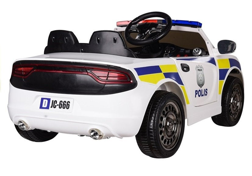 Carro polícia elétrico infantil branco