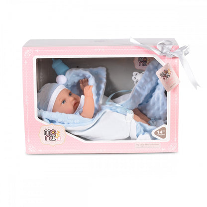 Boneca Moni Little Doll White Blue com acessórios 36 cm