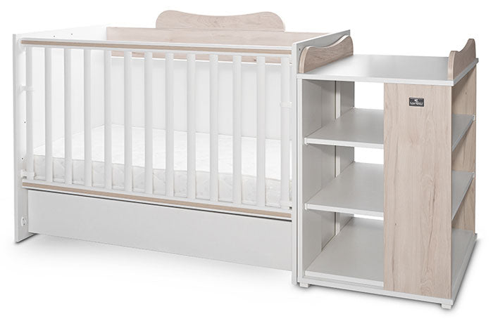 Cama Convertivel 5 Configurações Lorelli White / Light Oak