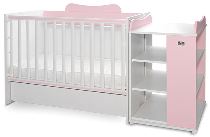 Cama Convertivel 5 Configurações Lorelli White / Orchid Pink