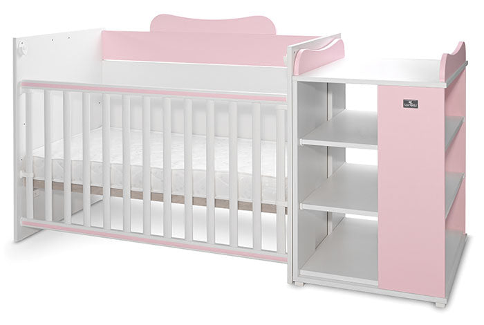 Cama Convertivel 5 Configurações Lorelli White / Orchid Pink