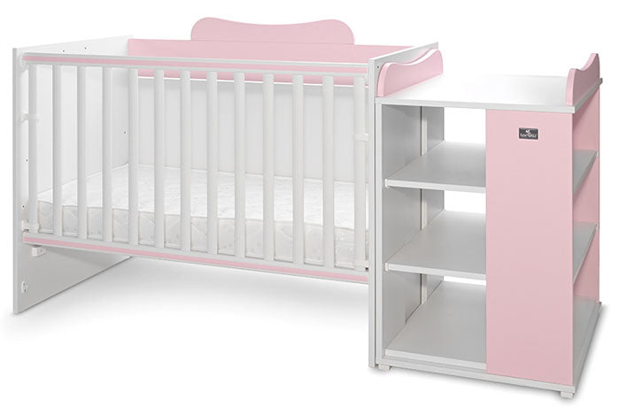 Cama Convertivel 5 Configurações Lorelli White / Orchid Pink