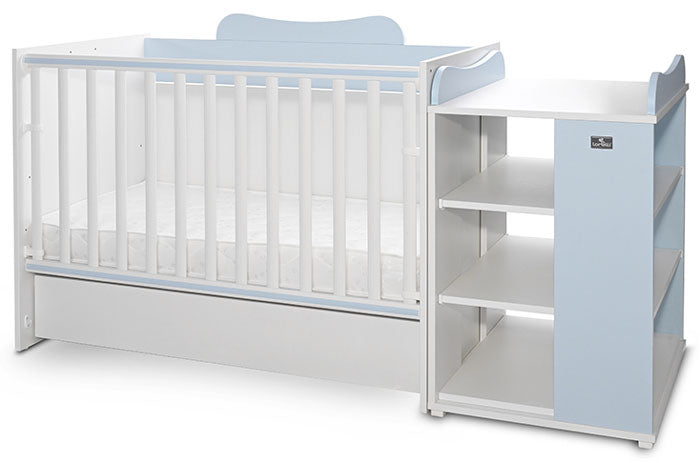 Cama Convertivel 5 Configurações Lorelli White / Baby Blue