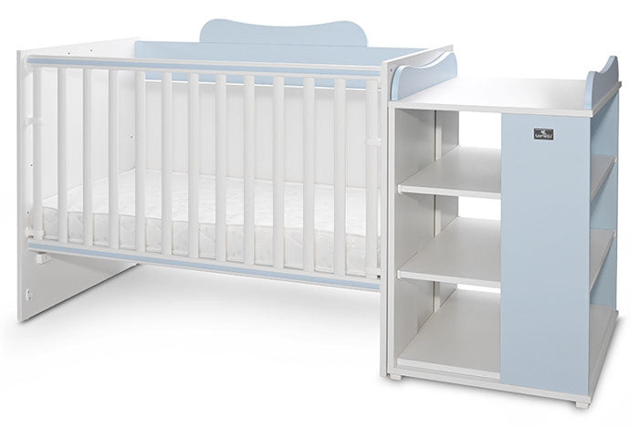 Cama Convertivel 5 Configurações Lorelli White / Baby Blue