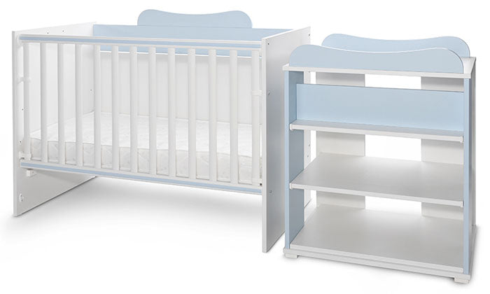 Cama Convertivel 5 Configurações Lorelli White / Baby Blue