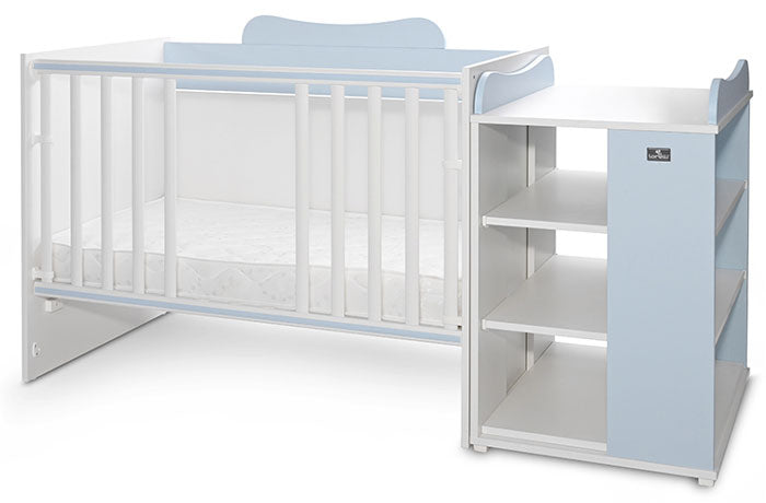 Cama Convertivel 5 Configurações Lorelli White / Baby Blue