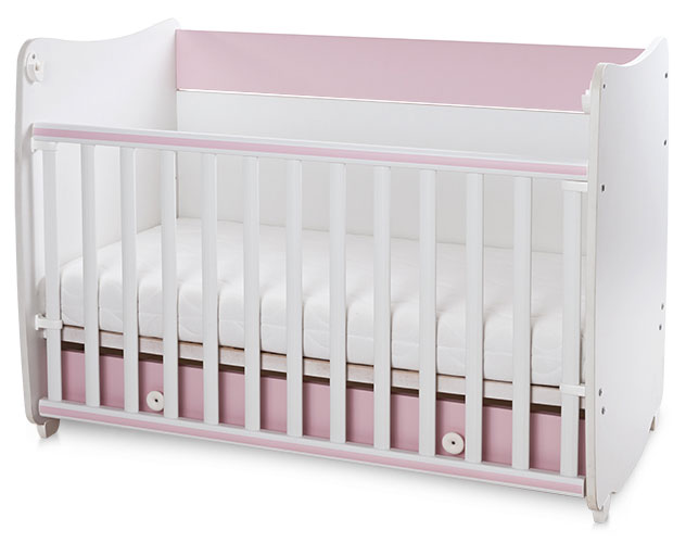 Cama de grades 144x84cm Lorelli Dream White / Orchid Pink