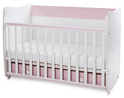 Cama de grades 144x84cm Lorelli Dream White / Orchid Pink