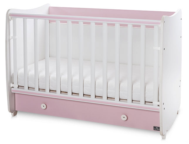 Cama de grades 124x74cm Lorelli Dream White / Orchid Pink