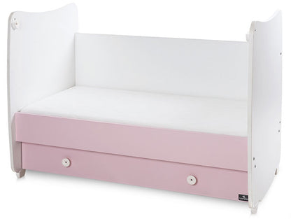 Cama de grades 124x74cm Lorelli Dream White / Orchid Pink