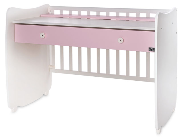 Cama de grades 124x74cm Lorelli Dream White / Orchid Pink