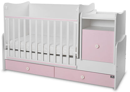 Cama convertivel + móvel Lorelli Trend Plus White / Orchid Pink