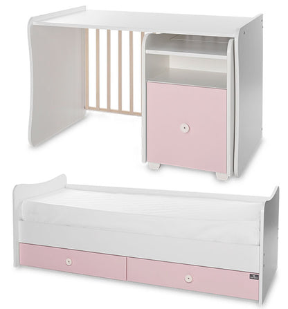 Cama convertivel + móvel Lorelli Trend Plus White / Orchid Pink