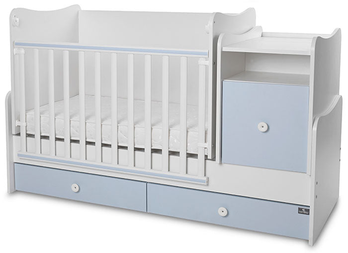 Cama convertivel + móvel Lorelli Trend Plus White / Baby Blue