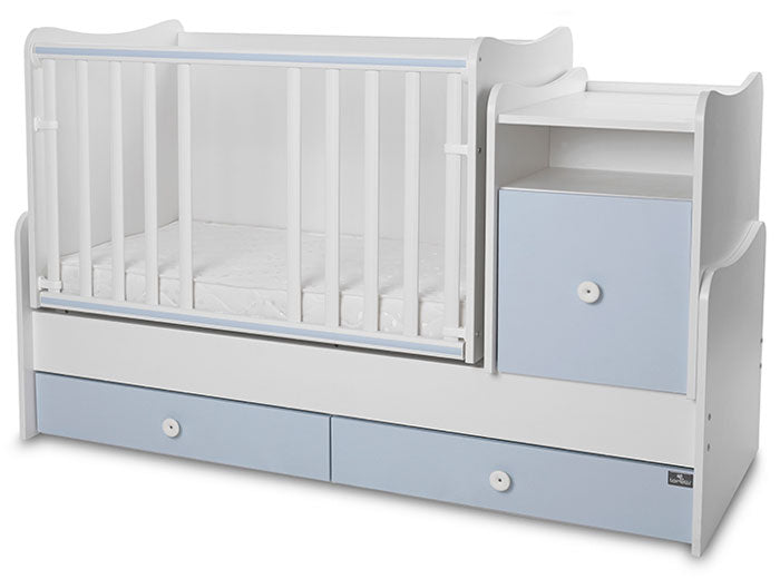 Cama convertivel + móvel Lorelli Trend Plus White / Baby Blue