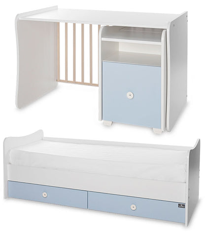 Cama convertivel + móvel Lorelli Trend Plus White / Baby Blue