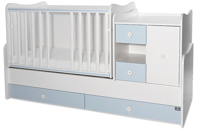 Cama convertivel + móvel Lorelli Mini Max White / Baby Blue