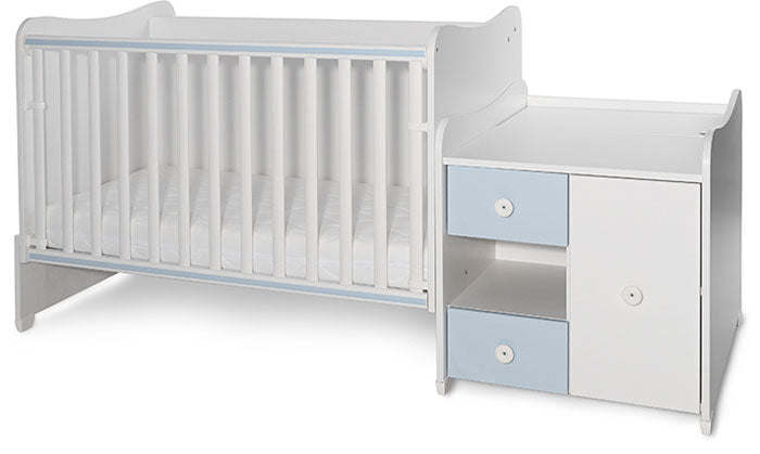 Cama convertivel + móvel Lorelli Mini Max White / Baby Blue