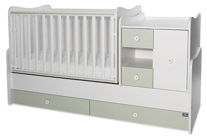 Cama convertivel + móvel Lorelli Mini Max White / Milky Green