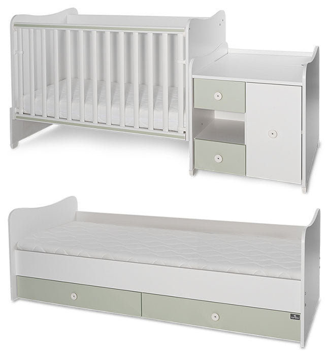 Cama convertivel + móvel Lorelli Mini Max White / Milky Green