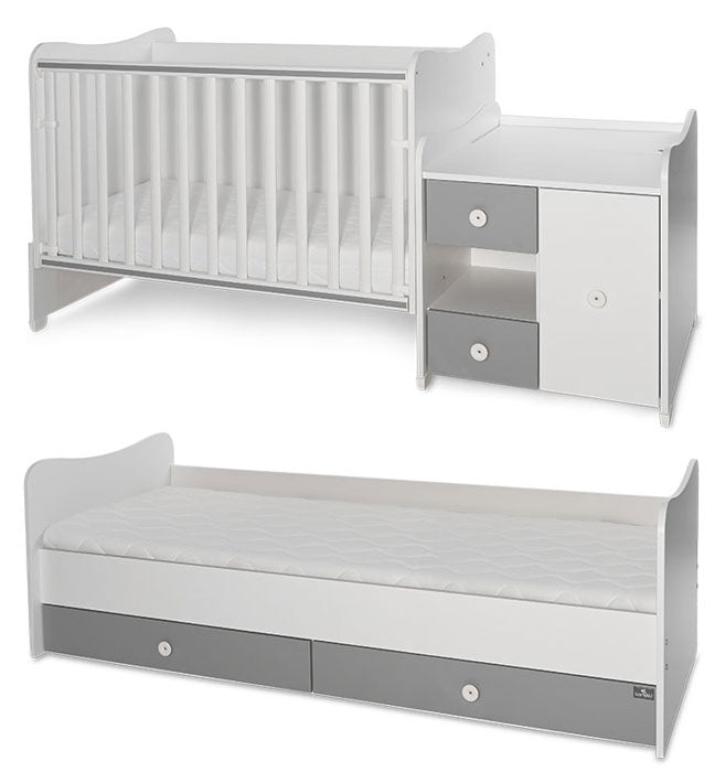 Cama convertivel + móvel Lorelli Mini Max White / Stone Grey