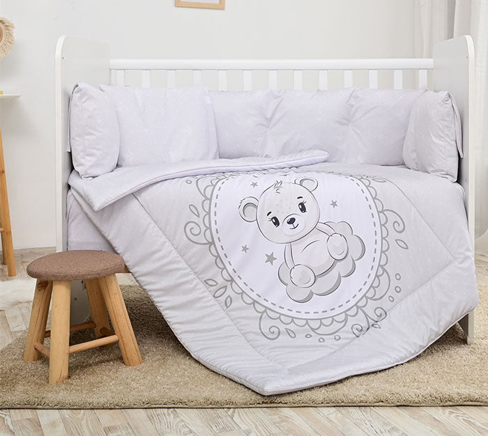 Conjunto textil de cama Lorelli Ranforce Lily Little Bear Grey