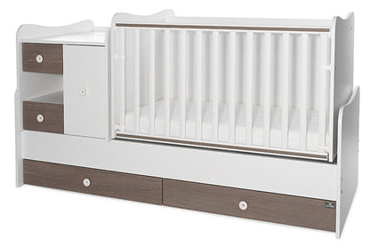 Cama convertivel + móvel Lorelli Mini Max White / Coffee