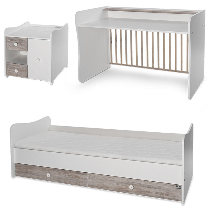 Cama convertivel + móvel Lorelli Mini Max White / Artwood