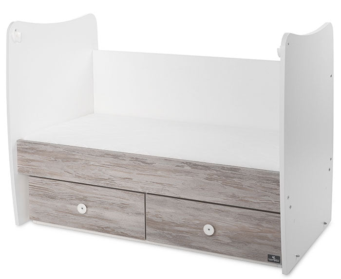 Cama de grades com 2 gavetas Lorelli Matrix White / Artwood