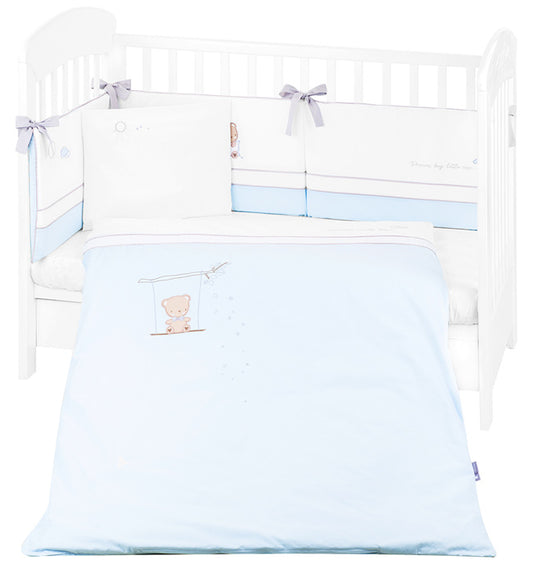 Conjunto jogo de cama bordado 6pçs 60x120cm Kikka Boo Dream Big Azul