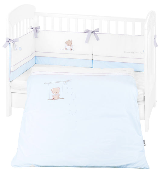 Conjunto jogo de cama bordado 2pçs 60x120cm Kikka Boo Dream Big Azul