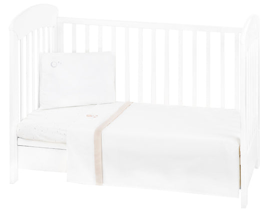 Conjunto jogo de cama bordado 3pçs 60x120cm Kikka Boo Dream Big Beige