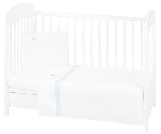 Conjunto jogo de cama bordado 3pçs 60x120cm Kikka Boo Dream Big Azul