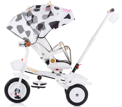 Triciclo com capota e assento 360º Chipolino Futuro Cow