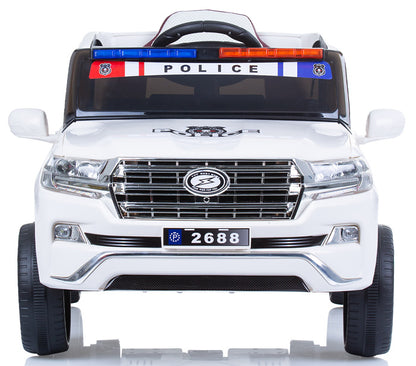 Carro elétrico com banco de couro Chipolino Suv Police Patrol White