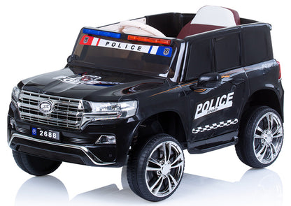 Carro elétrico com banco de couro Chipolino Suv Police Patrol Black