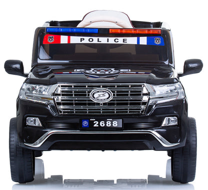 Carro elétrico com banco de couro Chipolino Suv Police Patrol Black