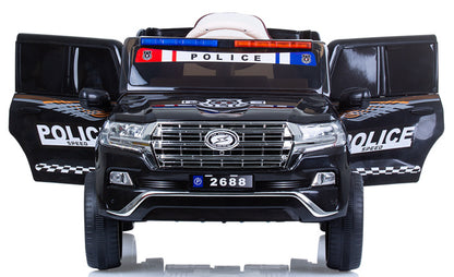 Carro elétrico com banco de couro Chipolino Suv Police Patrol Black