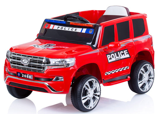 Carro elétrico com banco de couro Chipolino Suv Police Patrol Red