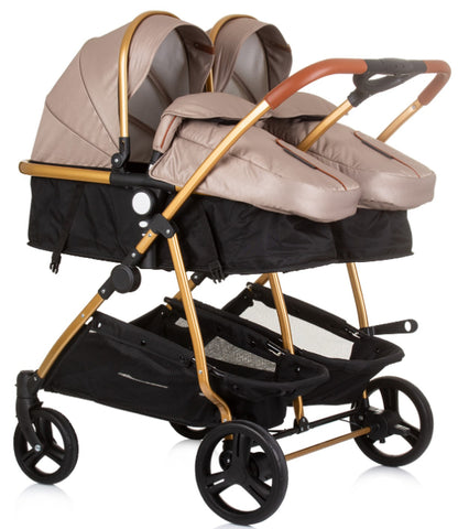 Carrinho de gémeos Chipolino Duo Smart Golden Beige