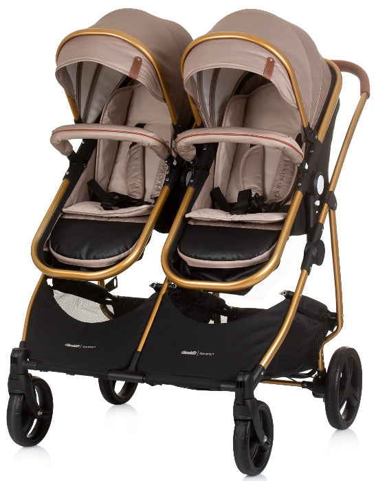 Carrinho de gémeos Chipolino Duo Smart Golden Beige