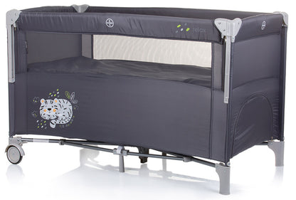 Cama de viagem 2 níveis com lateral rebatível Chipolino Relax Granite