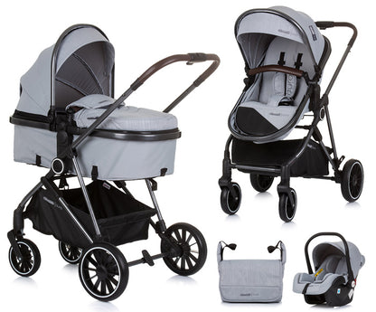 Carrinho de Bebé Convertível Chipolino Aura Ash Grey