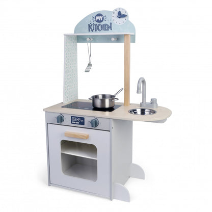 Cozinha de brincar em madeira Moni (com 4 utensílios de cozinha)